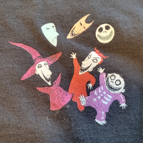 Disney Tim Burton Nightmare Before Christmas Long Sleeve Crop Top - Picture 2 of 4